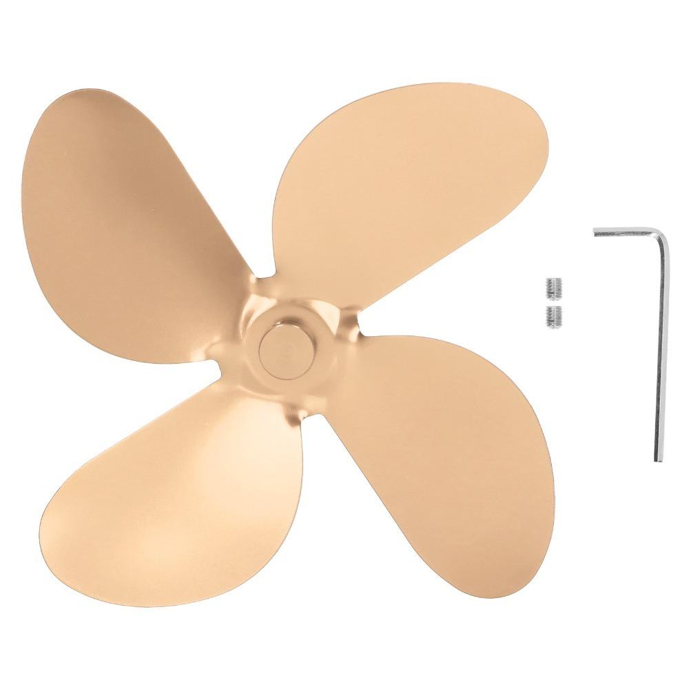 Aluminum Alloy Stove Fan Blades High Temperature Resistant 4 Blades Heat Powered Fan Heavy Duty High Performance