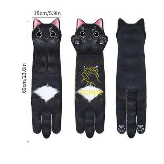 Popular Cute Cat Hand Towel - Hangable, Thick, for Kitchen and Bathroom