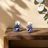 Popular contrasting geometric enamel stud earrings contrasting geometric enamel earrings niche temperament versatile earrings