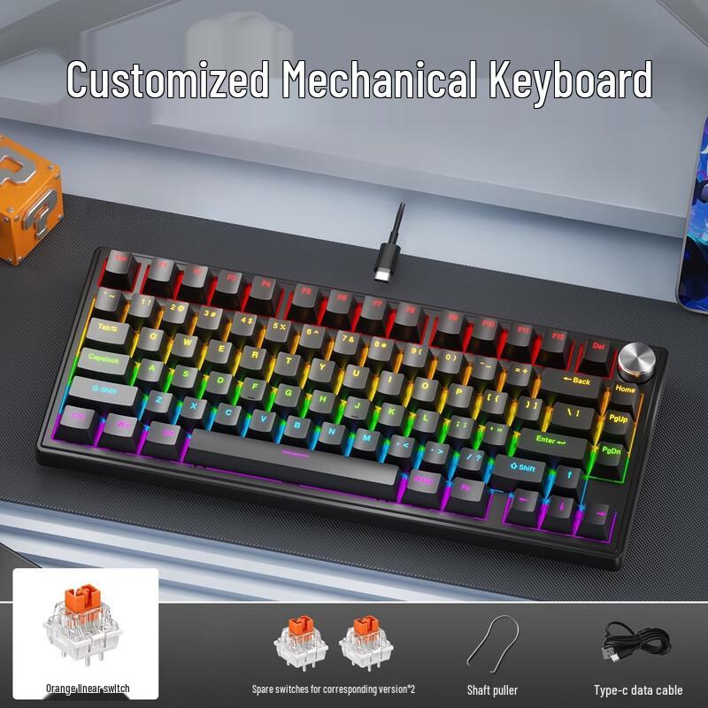OLOEY Compact Wired Mechanical Feel Keyboard