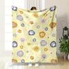 Paw Prints Inside Heart Shapes In Pastel Tones On a Yellow Background. for All Seasons Blanket Lunch Break Throw Gift