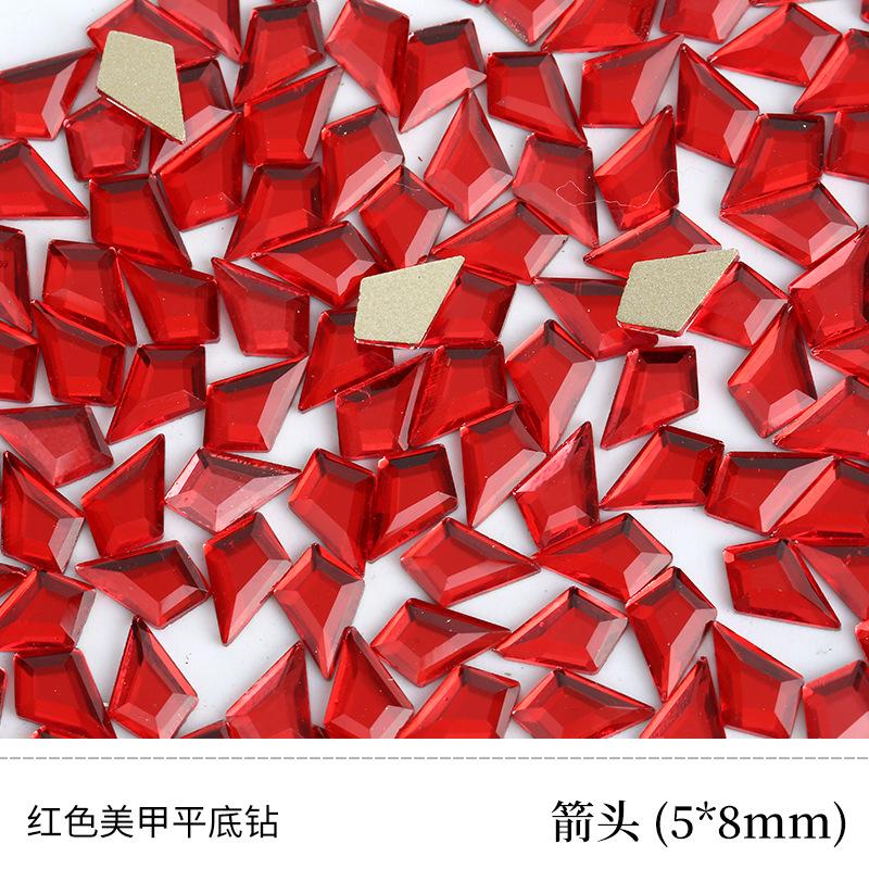 Red Nail Art Jewelry Drill Flat Bottom Special-Shaped Drill Water Drop Horse Eye New Year'S Red Nail Glass Sticker Drill