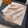 Autumn and Winter Korean Style Fashionable Pure Wool Scarf for Women Versatile and Warm Wool Scarf  New Comfortable and Thickened Shawl