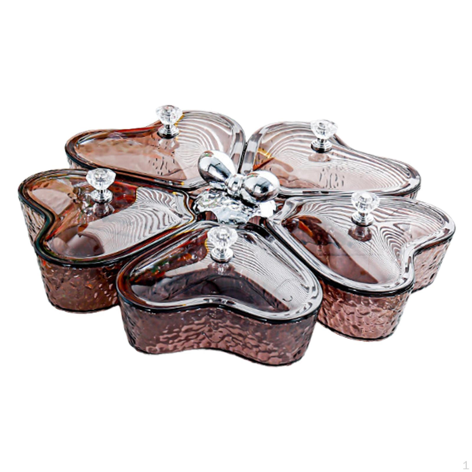 

360° Rotating Tray for Dried Fruits and Candy Storage Clear Grey Bowknot