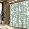 Elegant Vintage Botanical & Bird Shower Curtain - Sage Green with White Birds and Hand-Drawn Branches, Polyester Fabric, 180.0