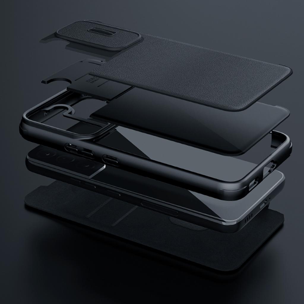 Nillkin Blue Qin Cloth Pro Flip Case with Camera Guard for Samsung Galaxy S23+