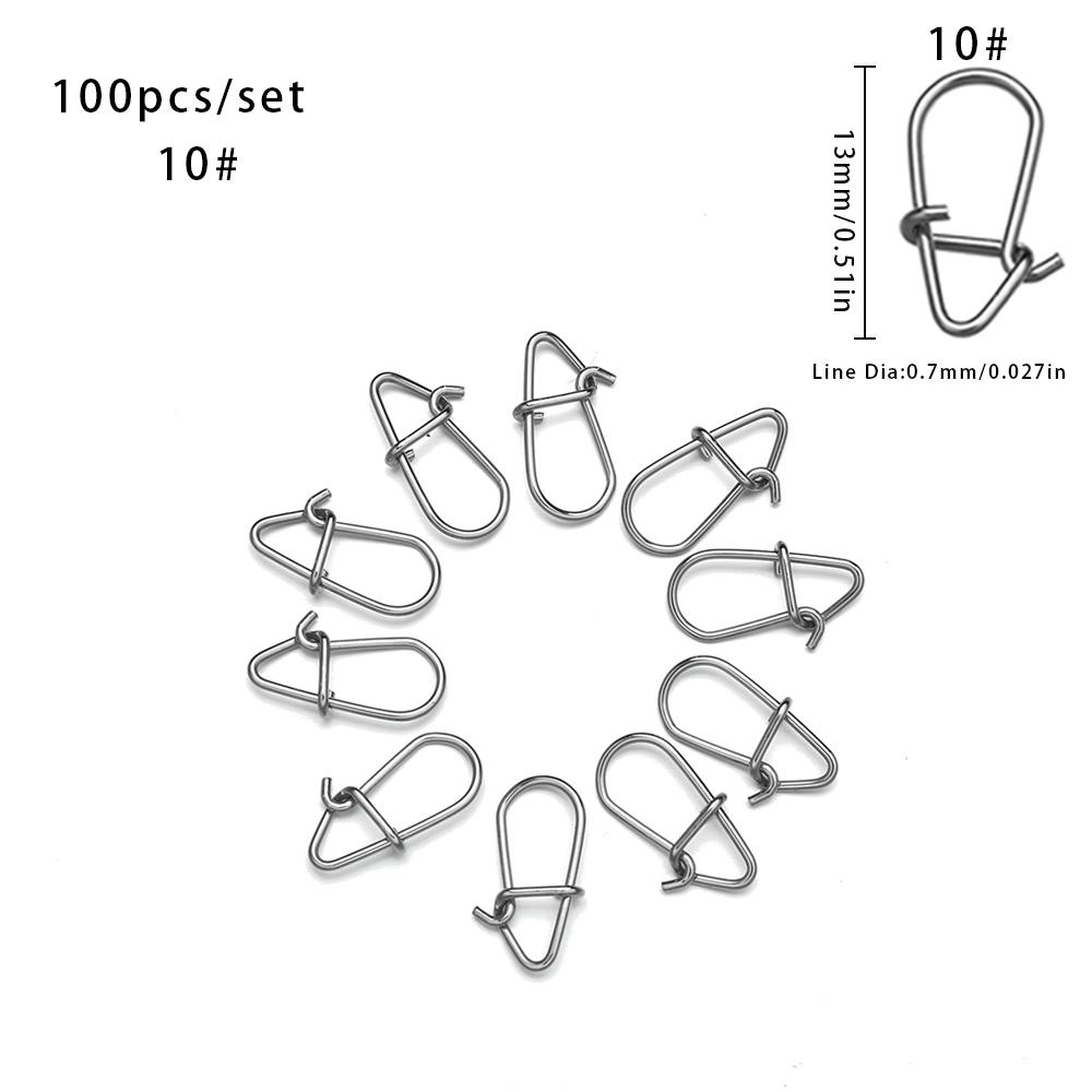 100 pcs/lot joli baril de pêche pivotant boutons-pression de sécurité crochets hameçon boîte de matériel de pêche accessoire outil leurres