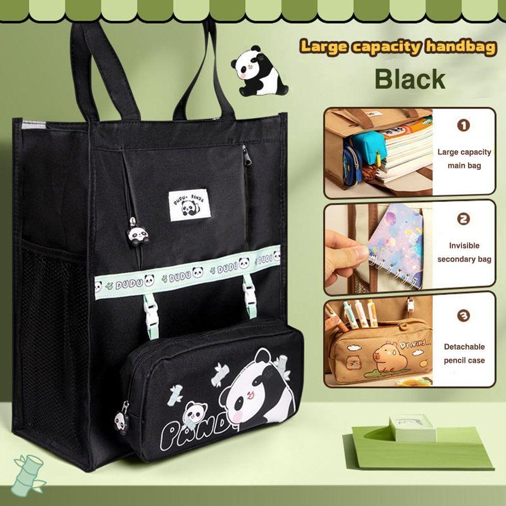 Six-Layer Tote School Bag Capybara/Panda Handbag High Quality Stationery Storage Bag Boys Girls