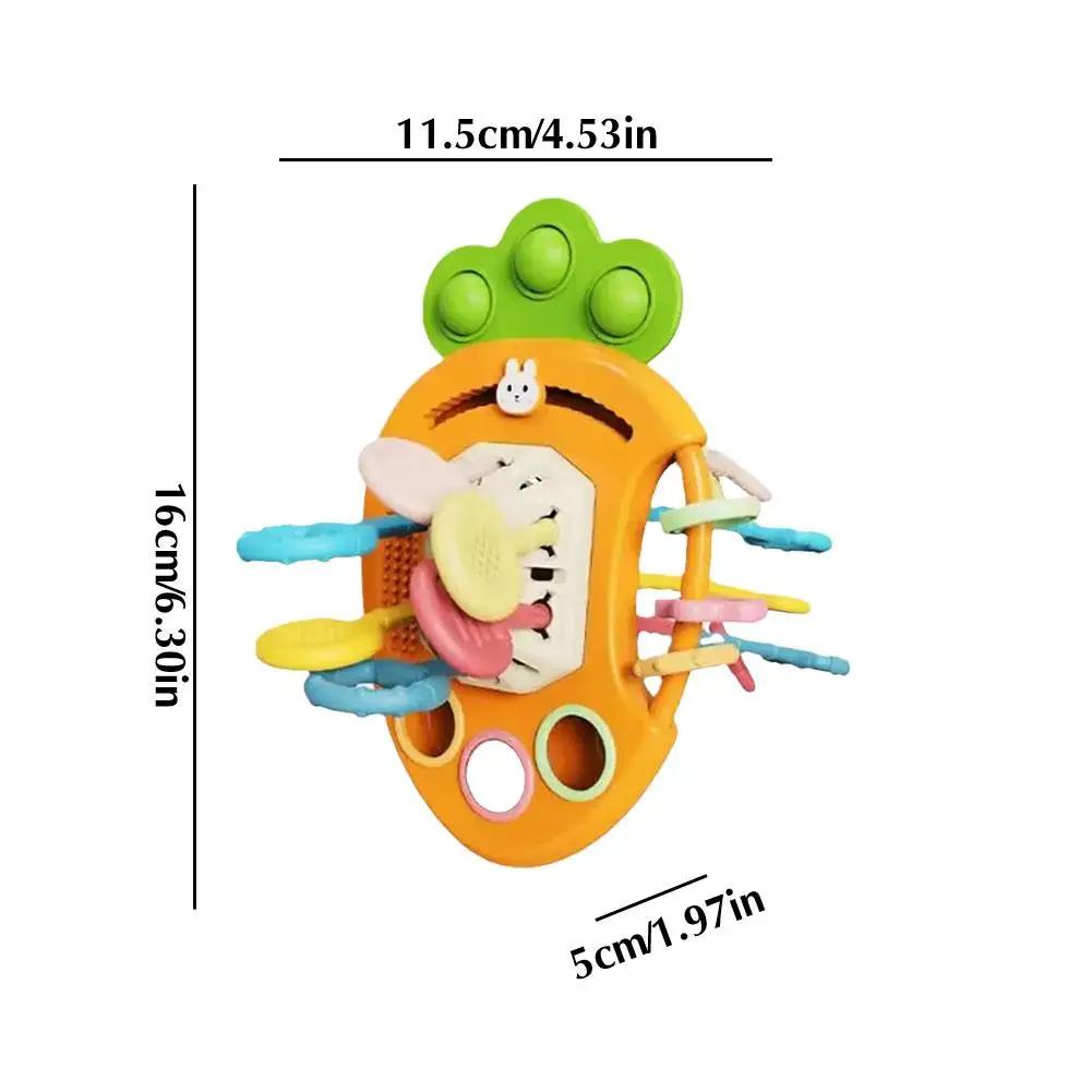 Montessori Pull String Toys Cute Rabbit Radish Babies Sensory Toys Teethers Developmental Fine Motor Skills Toys Baby Gifts