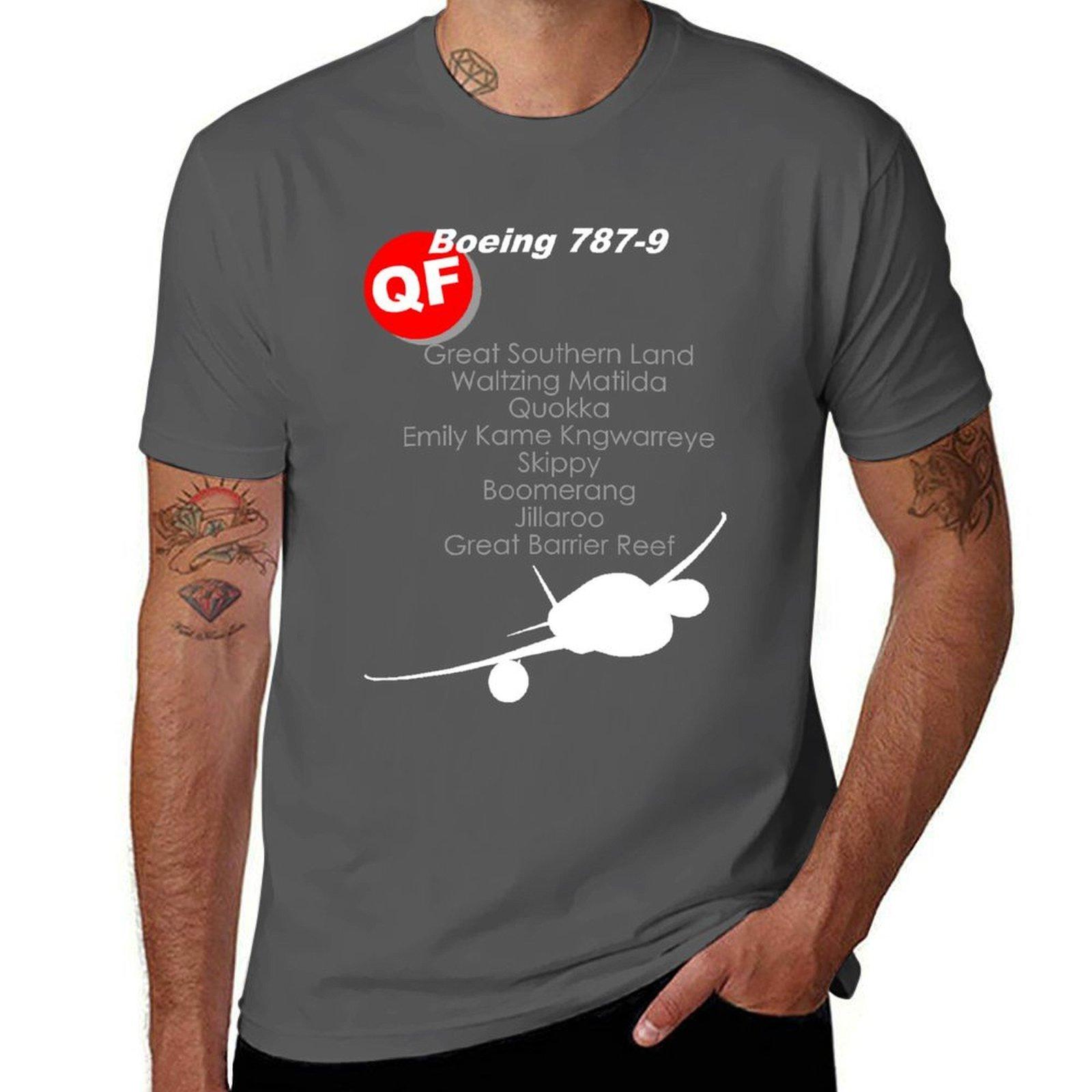 

Футболка QANTAS B787-9 Names мужская хлопковая футболка для мужчины футболка с графическим принтом Футболка 4XL