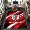 Crystal Velvet Rug Athletic Bilbao FC Print Custom Name Text Floor Mat Home Decor