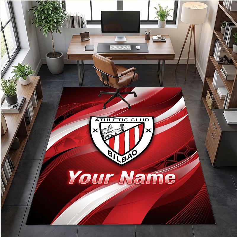 Crystal Velvet Rug Athletic Bilbao FC Print Custom Name Text Floor Mat Home Decor