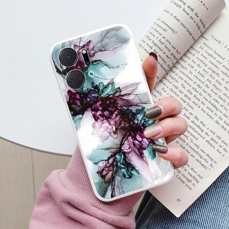 Case For Honor X7a Back Cover Protective Silicone Funda Fashion Marble Stone Texture Coque For HonorX7a 6.75 X8b X7b X7c X7d X8c