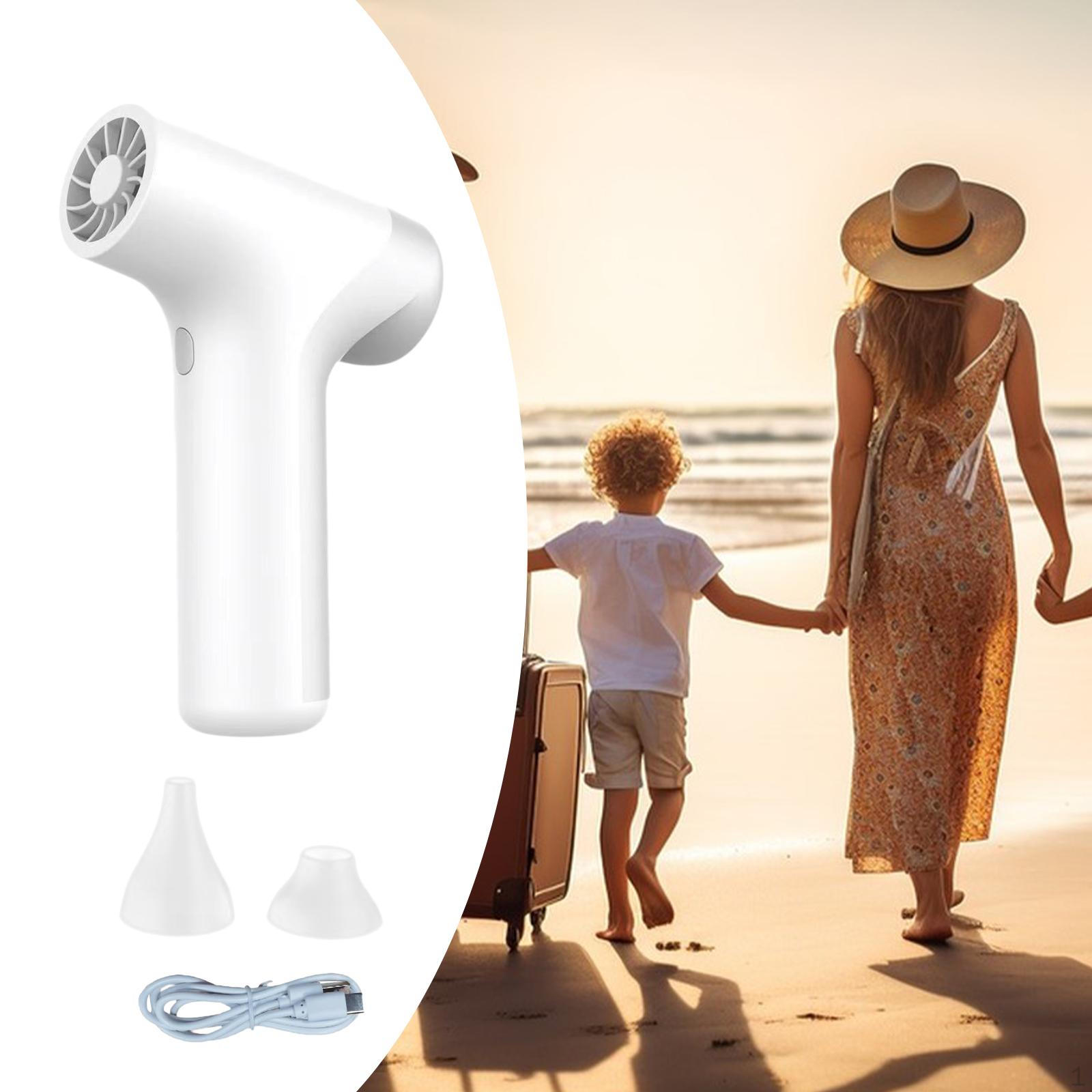 

Беспроводной вентилятор Air Duster с 2 сменными насадками и 4 скоростями. Мощный турбовентилятор для белый