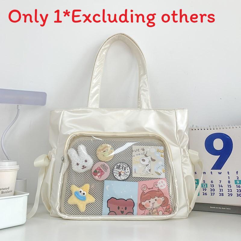 Included Small Nylon Student Shoulder Bag With Drawstring Closure For Daily Use