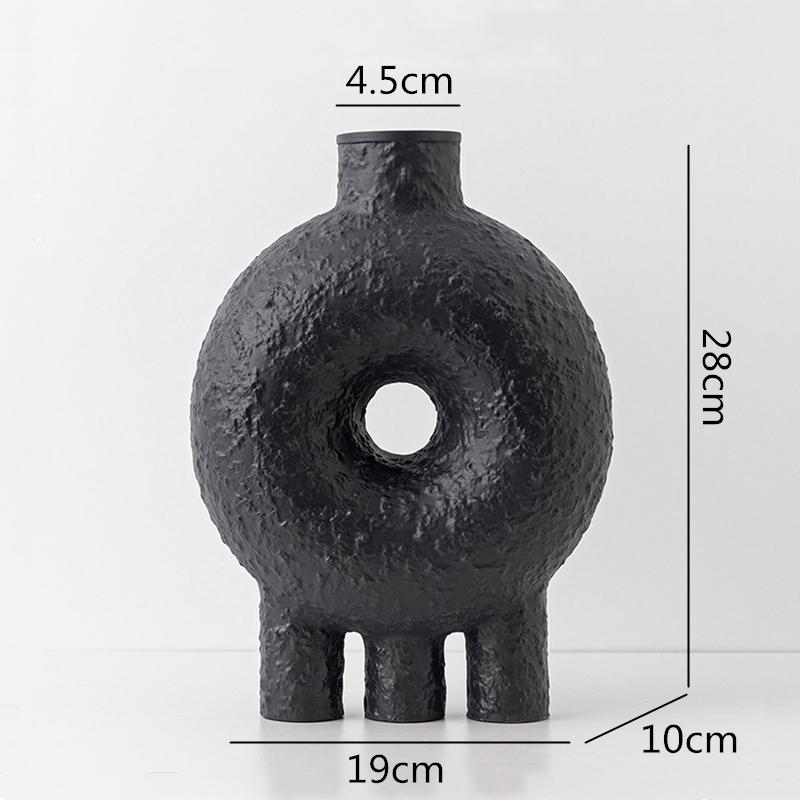 Ceramiczny Wazon Geometria Koło Czarno-Biała Tekstura Abstrakcyjny Kwiatowy Rękodzieło Ozdoby Nowoczesna Dekoracja Domu Wazon na Kwiaty