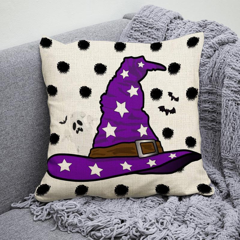 Halloween Cushion Cover 45x45 Pillowcase Pumpkin Witch hat Printed Sofa Cushions Decorative Pillowcover Home Decor Pillow cases