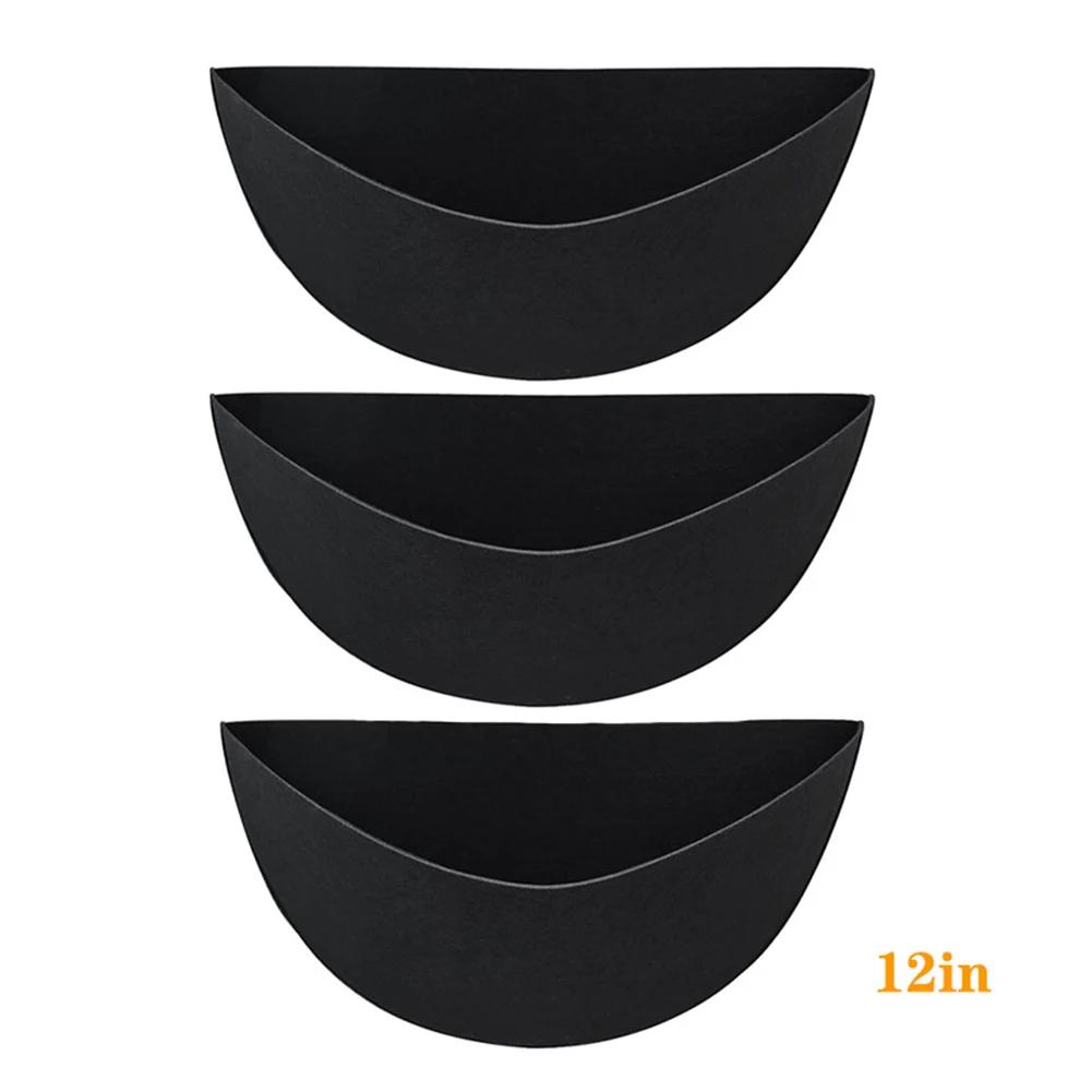 Felt Half Round Wall Hanging Basket Liners 3 Pack For Box Style Planters Fence Baskets And Wire Hanging Holders