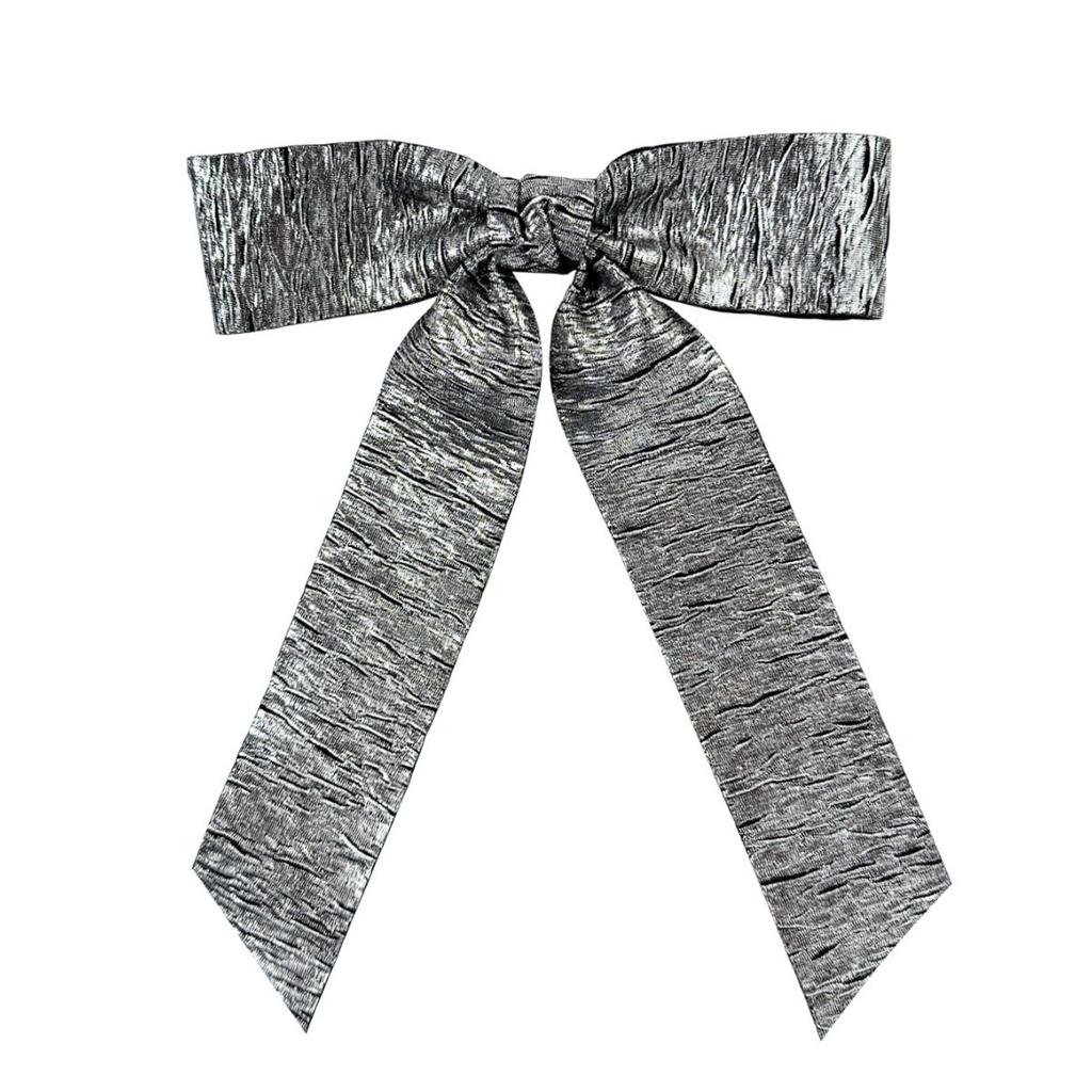 Pleated Gold And Silver Bow Hairpin Women'S Back Head Spring Clip Fashion Hair Accessories