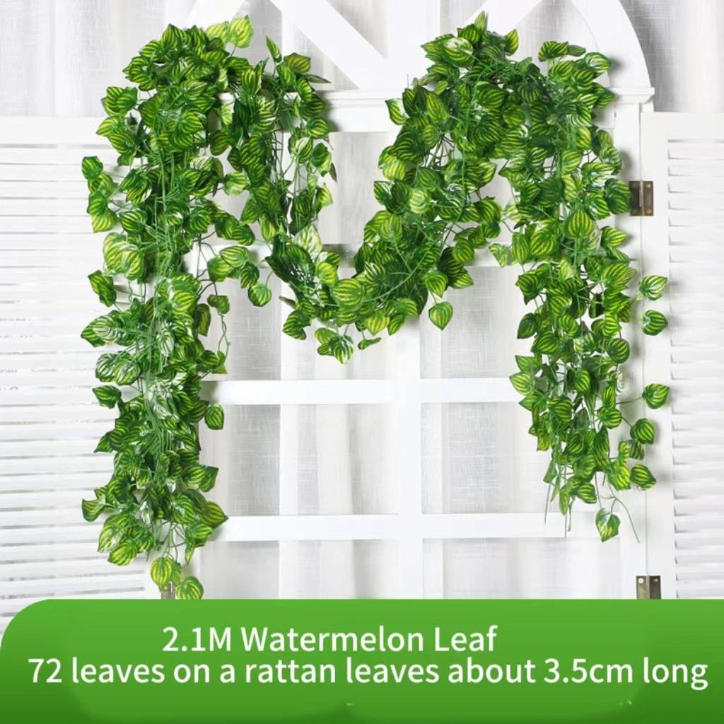 

3pecs 2.2M Wall Plant Green Ivy Leaf Hanging Vine DIY Fake Wreath Leaves Artificial Garland Silk Home Garden Decoration Wedding Party 1pcs