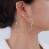 Minimalist Wave C-Shaped Earrings for Women Girls, Stainless Steel Water Proof Metal Big Earrings,Charm Jewelry Gift