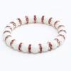 8mm White Porcelain Beads Rhinestone Bracelet: Trendy Unisex Wristband with Hand Rope