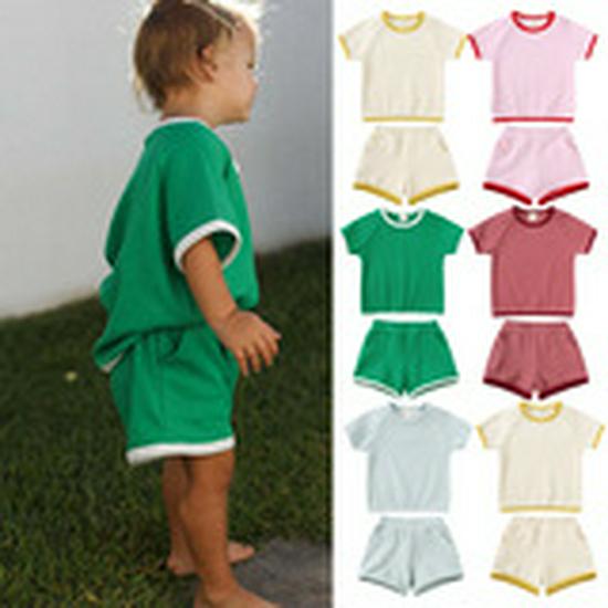 2025 Summer Toddler Short Sleeve Two-Piece Set: Infant Air Conditioning Shirt & Shorts
