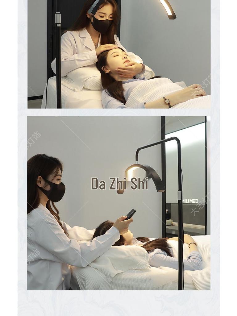 24" U-Shaped LED Beauty Lamp with Floor Stand for Nail, Tattoo, and Eyebrow Art.