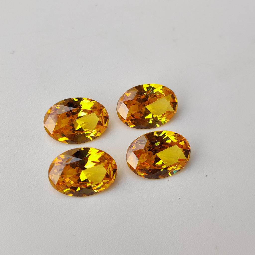 Yellow Sapphire Shade Natural Oval Cut 14x10 Mm Size Zircon, Healing Yellow Color Zircon Lot, Loose Zirconia Lot for Making Jewelry.