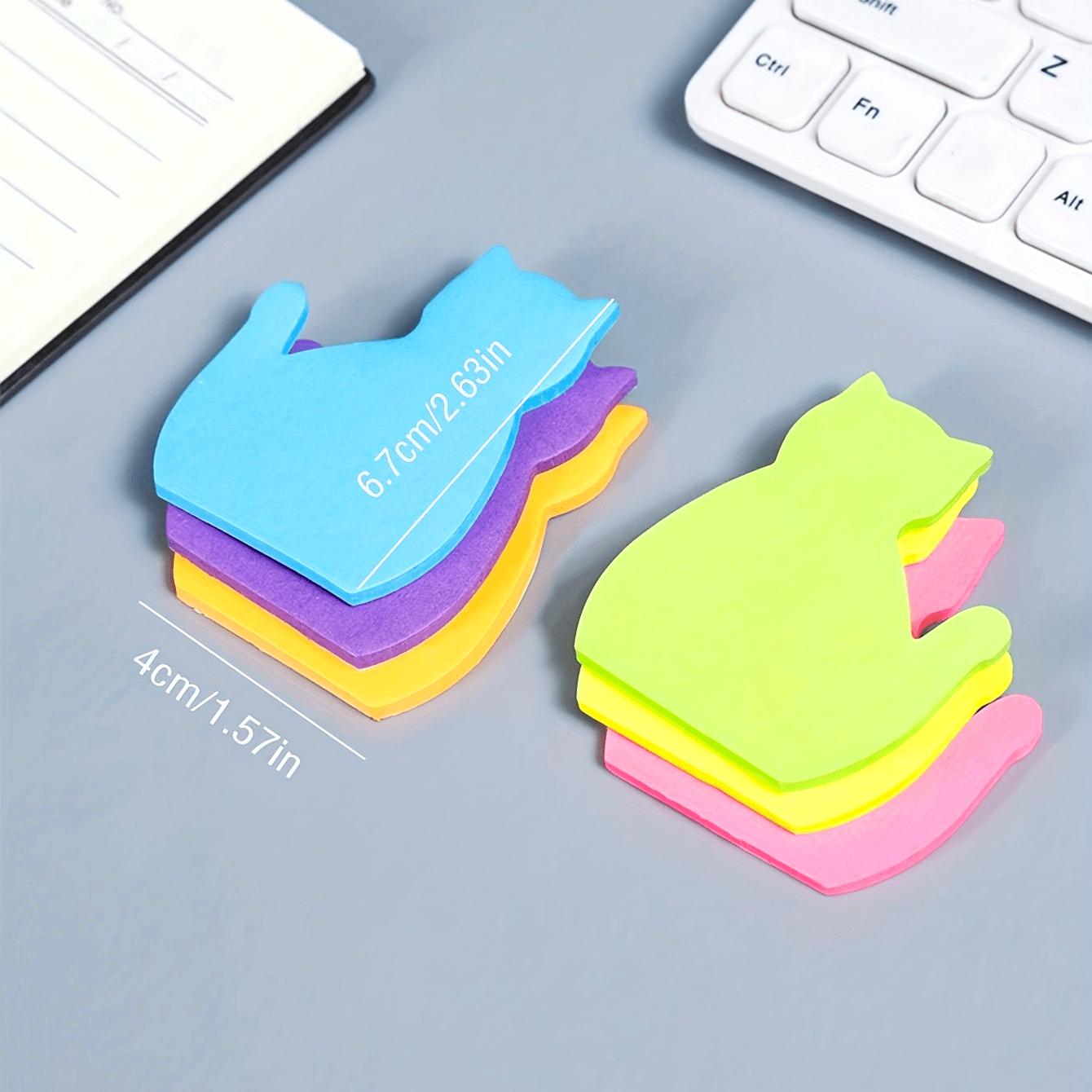 

[Cute Sticky Notes] Cute Cartoon Cat Sticky Notes | Pack of 3 Random Assorted Designs - Portable & Versatile | for School, Office, Personal Use