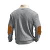 New Men's Corduroy Patchwork Contrast Collar Oversized Long-Sleeved Knitted Sweatshirt