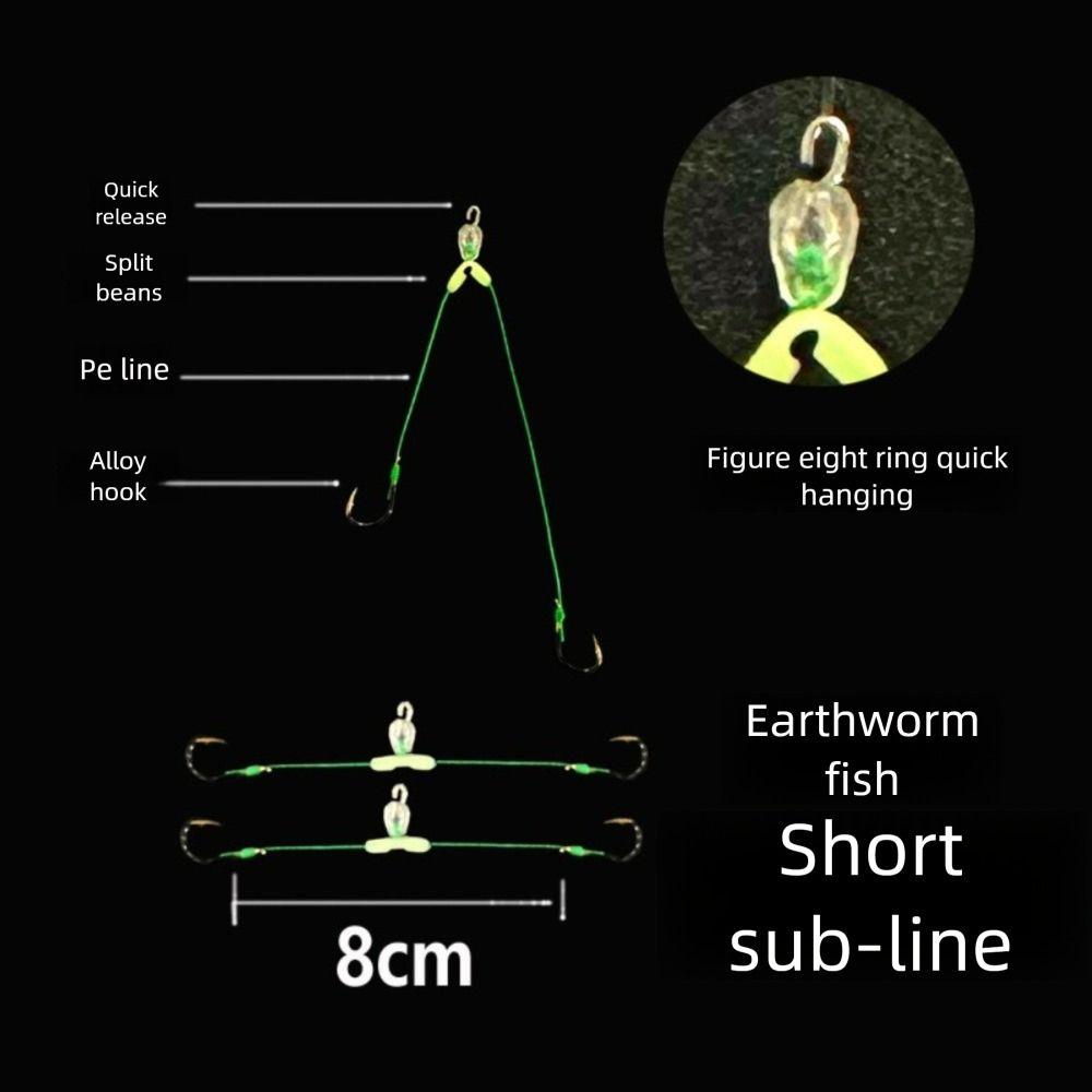 6pcs Eight Type Fishing Line Space Bifurcation Portable Space Bean Line New Swivel Tool  Tying Tool