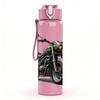 1PC Classic Motorbike Art 750ml Color Plastic Sports Water Bottle Leakproof Flip Straw Lid Suitable for Sports Office Home Use