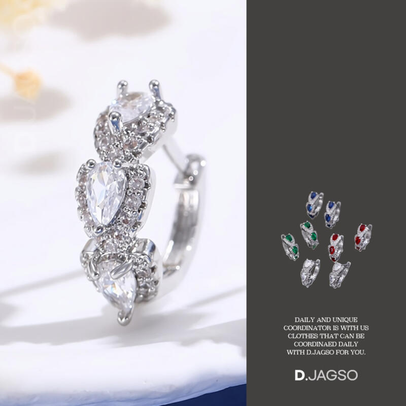 Women's Heart Diamond Cubic Bling Bling Luxury Earrings
