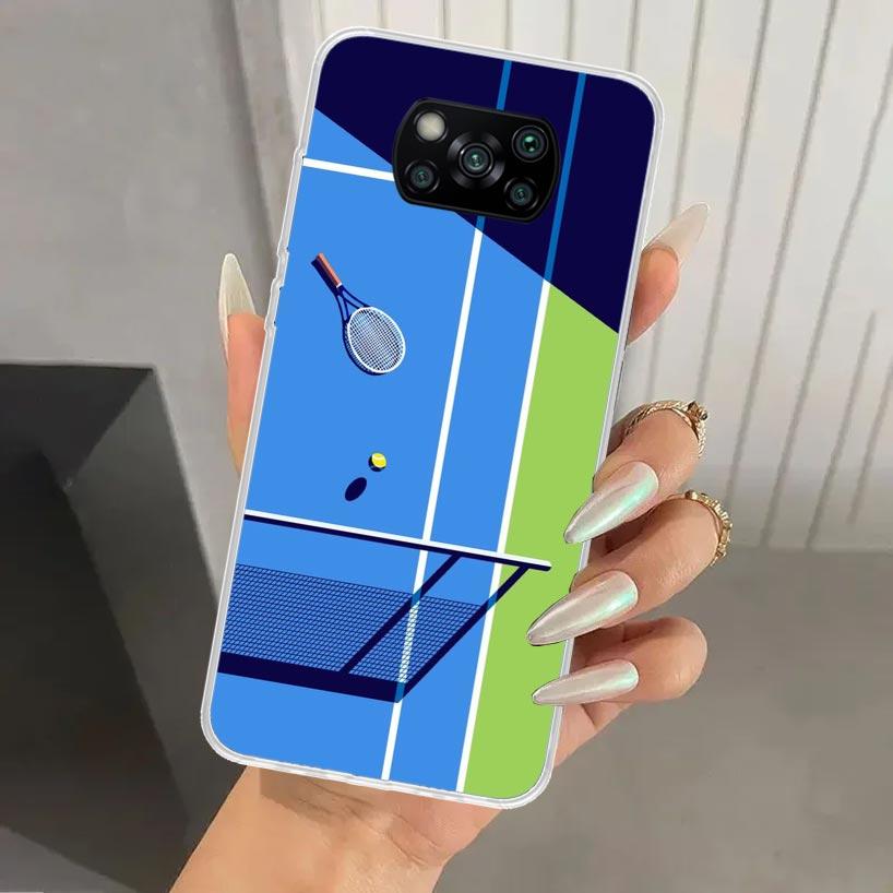 Tennis Sport Phone Case for Xiaomi Poco X5 X6 X7 Pro F7 Ultra M7 Redmi 15 15C 13 13C 12 12C 10 10A 10C 9 9A 9C 9T Shell Poco X7