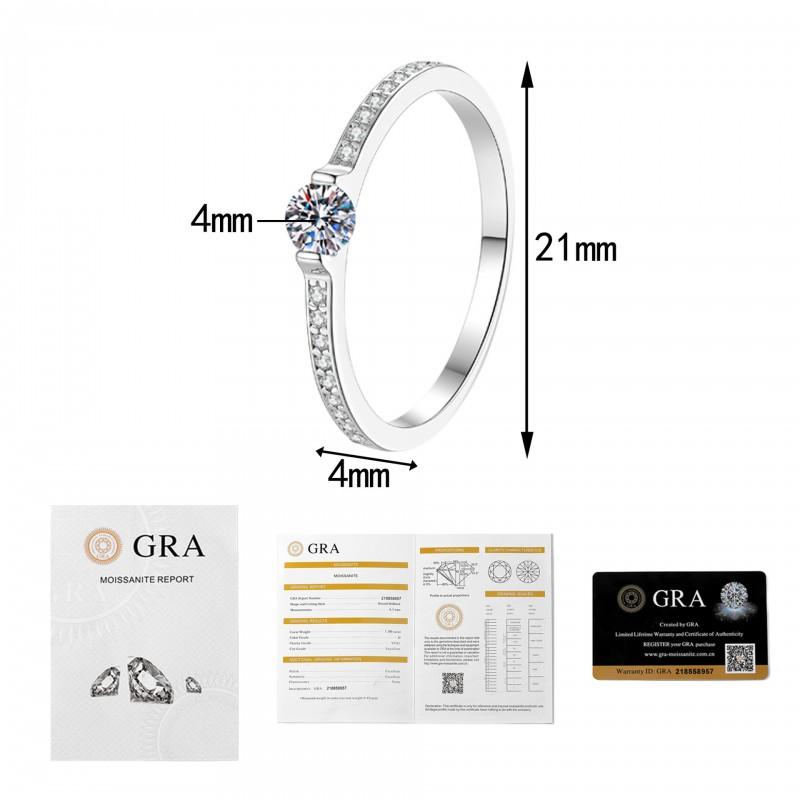 Sterling Moissanite Ring Women Classic Halo Design Sparkling Stackable Jewelry