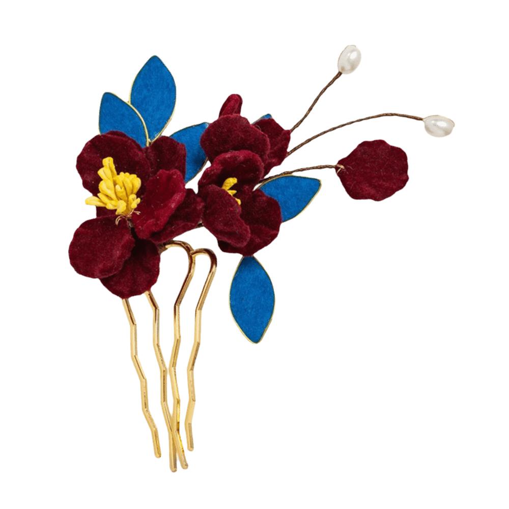 Tassel Ancient Hair Stick Pearl Hanfu Hairpin Retro Flower Hair Comb  Women