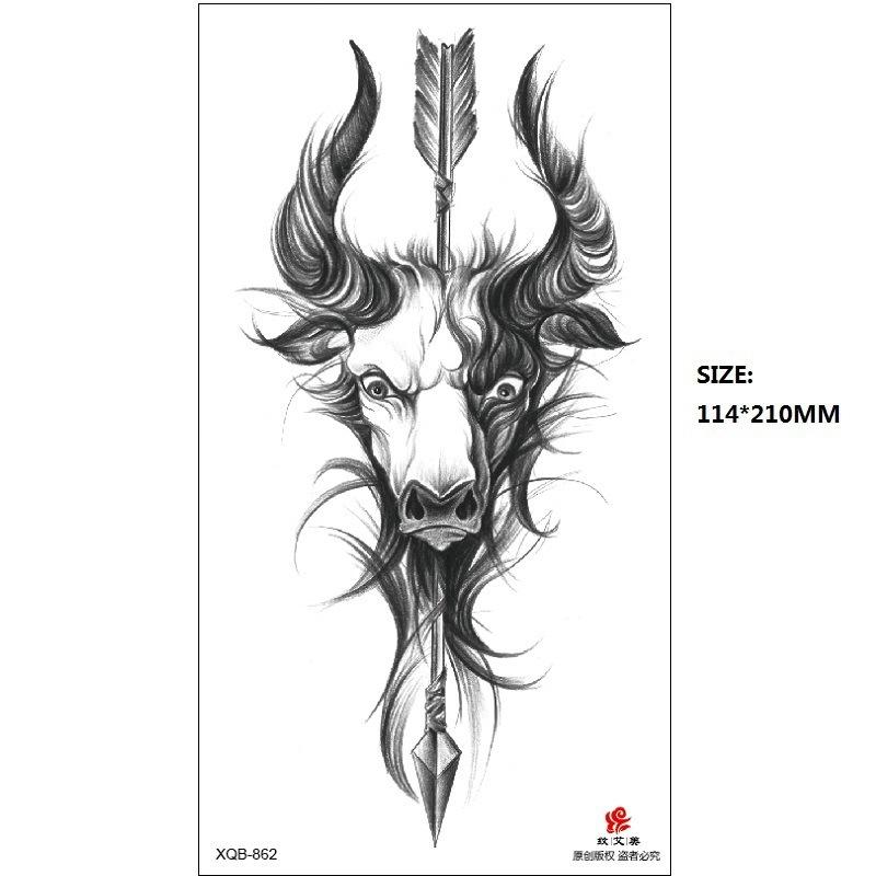 Men'S Auspicious Animal Hand-Painted Color Temporary Waterproof Tattoo Sticker Simulation Tattoo Sticker