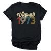 Camiseta De Aniversrio Vintage 1970 Feminina Top Grfico Preto Harajuku Festa De Aniversrio De Quarentena Streetwear Casual