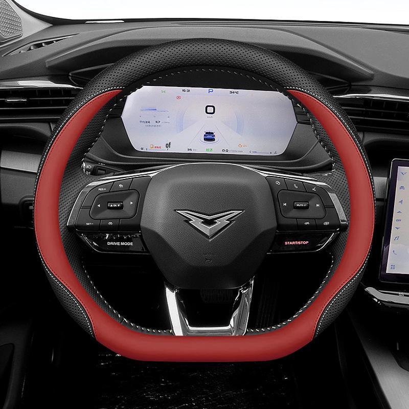 Kaiyi Kunlun New Energy Napa Leather Steering Wheel Cover: Anti-Slip, No Sewing, All-Season.