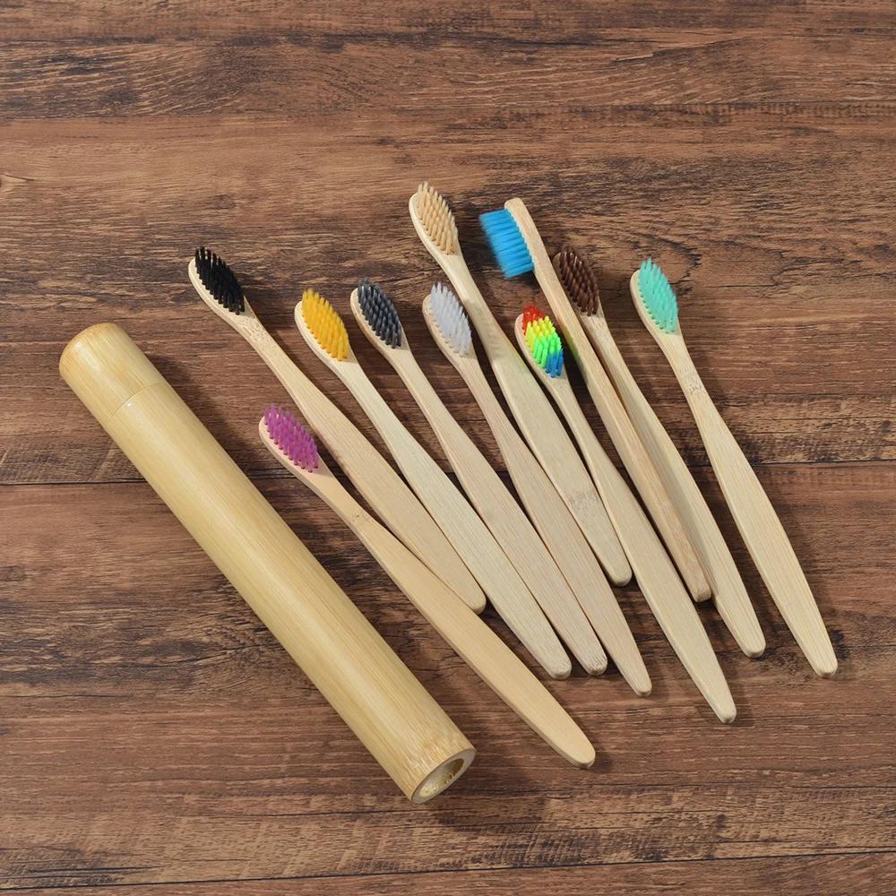 

10Pcs Toothbrush And Bamboo Case Sets Soft Bristles Tooth Brush Eco Friendly Teeth Brush Bamboo Toothbrushes Oral Care Tooth
