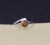 Solid 925 Sterling Silver Tiger Eye Gemstone Stackable Ring Handmade Jewelry Gift For Her