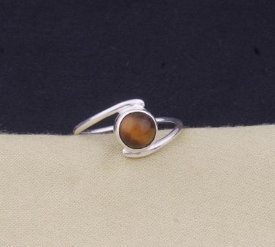 Massiver 925er Sterlingsilber Tigerauge Edelstein Stapelbarer Ring Handgefertigter Schmuck Geschenk für Sie