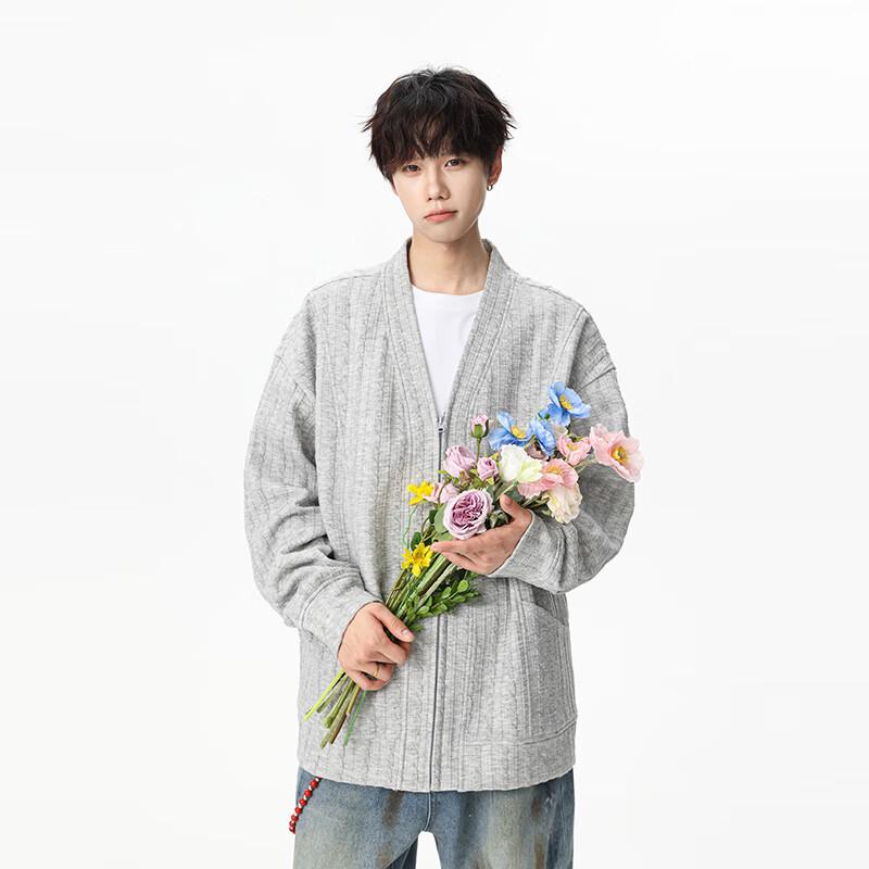 

ТОМ АДАМ Японский кардиган на молнии с V-образным вырезом в расслабленном стиле L