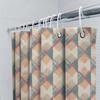 Patterned Bath Shower Curtain Set Made Of Waterproof Fabric For Bathroom Decoration In Modern Design With Green Orange Brown Col