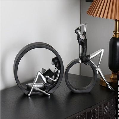 Kızın siyah heykeli ev ofisi, oturma odası, yemek masası dekorasyonu, okuma, yatak odası, kahve rafı, masaüstü dekorasyonu için uygundur.