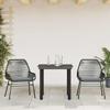 VidaXL Garden Dining Set and Cushions 3 Pcs Black Rattan Glass 3334562