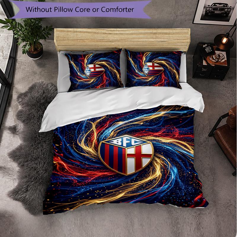 Bologna FC Themed Bedding 3Pcs Duvet Cover Set Decorative Bed Linen For Teen Room Home Decoration