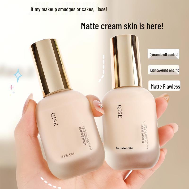 Kise Light Mist Long-Lasting Foundation & Concealer: Oil Control, Non-Transferring, Anti-Smudge, Sweatproof for Dry & Oily Skin.