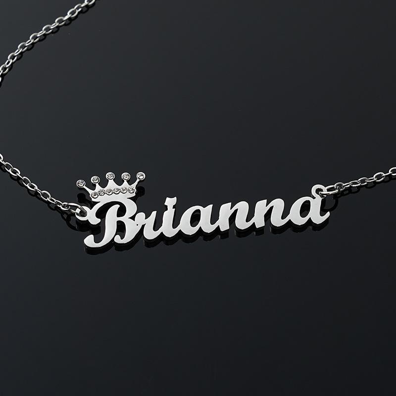 Custom Nameplate Butterfly Necklace for Women Personalized Stainless Steel Gold Plated Trendy Fashion Pendant with Zircon